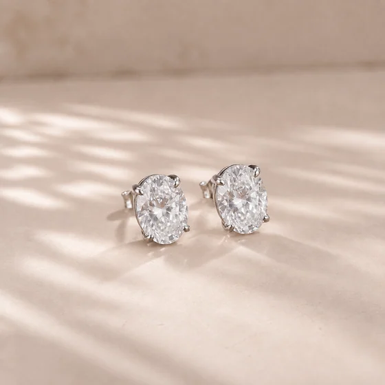 Oval Moissanite Studs